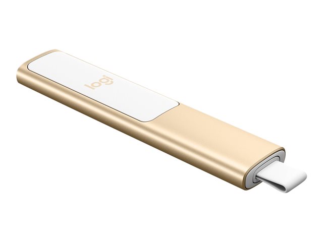 Logitech Spotlight - Presentation remote control - 3 buttons - gold