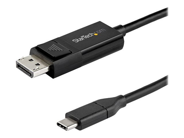 StarTech.com 6ft/2m USB C to DisplayPort 1.4 Cable 8K 60Hz/4K, Bidirectional DP to USB-C or USB-C to DP Reversible Video Adapter Cable, HBR3/HDR/DSC, USB Type C/Thunderbolt 3 Monitor Cable - 8K USB-C to DP Cable - DisplayPort cable - 24 pin USB-C (M) to DisplayPort (M) - USB 3.1 / Thunderbolt 3 / DisplayPort 1.4 - 2 m - active, 8K UHD (7680 x 4320) support - black