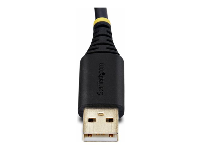 StarTech.com 10ft (3m) USB to Null Modem Serial Adapter Cable, Interchangeable DB9 Screws/Nuts, COM Retention, USB-A to RS232, FTDI, Level-4 ESD Protection, Windows/macOS/ChromeOS/Linux - Rugged TPE Construction (1P10FFCN-USB-SERIAL) - USB / serial c