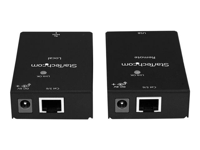 StarTech.com USB 2.0 Extender over Cat5e/Cat6 Cable (RJ45), Up to 165ft (50m), High Speed USB Port Extender Adapter Kit, Powered, USB over Ethernet Cable Extender, 480Mbps, Metal Housing - Power/Link/Activity LEDs (USB2001EXTV) - USB extender - USB 2.0 - over CAT 5e/6 - up to 50 m - for P/N: SVA5N3NEUA