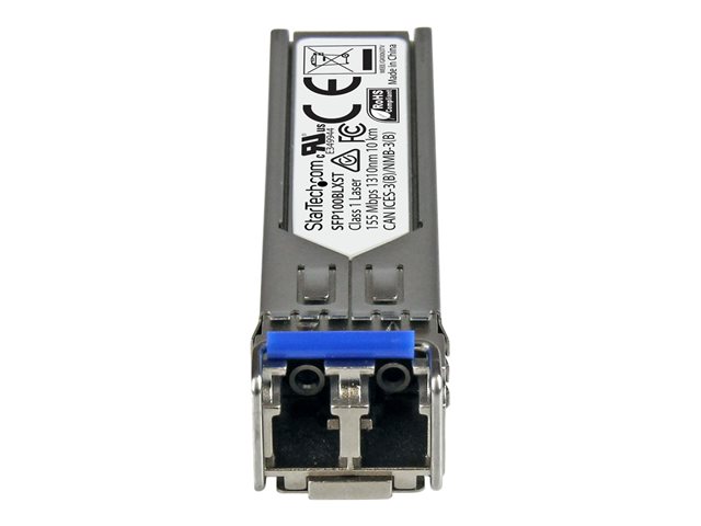 StarTech.com MSA Uncoded Compatible SFP Module, 100BASE-LX, 100MbE Single Mode (SMF) Fiber Optic Transceiver, 100Mb Ethernet SFP, LC Connector, 10km, 1310nm, DDM, Mini GBIC Module, 100Mbps - Lifetime Warranty (SFP100BLXST) - SFP (mini-GBIC) transceiv