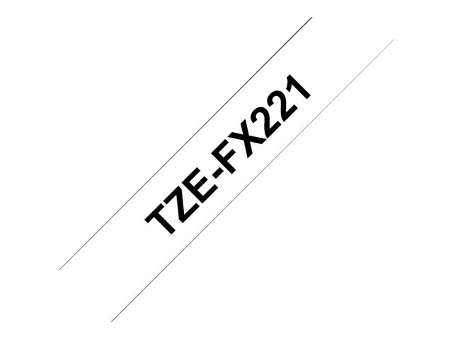 Brother TZe-FX221 - Adhesive - black on white - Roll (0.9 cm x 8 m) 1 cassette(s) flexible ID tape - for Brother DCP-T310, T520, P-Touch PT-1880, D200, E310, E550, E800, H105