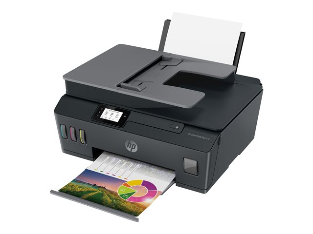 HP Smart Tank Plus 570 Wireless All-in-One - Multifunction printer - colour - ink-jet - refillable - Legal (216 x 356 mm) (original) - A4/Legal (media) - up to 10 ppm (copying) - up to 11 ppm (printing) - 100 sheets - USB 2.0, Wi-Fi(n), Bluetooth