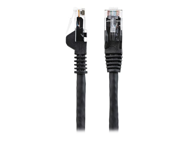 StarTech.com 1m LSZH CAT6 Ethernet Cable, 10 Gigabit Snagless RJ45 100W PoE Network Patch Cord with Strain Relief, CAT 6 10GbE UTP, Black, Individually Tested/ETL, Low Smoke Zero Halogen - Category 6 - 24AWG (N6LPATCH1MBK) - Patch cable - RJ-45 (M) t