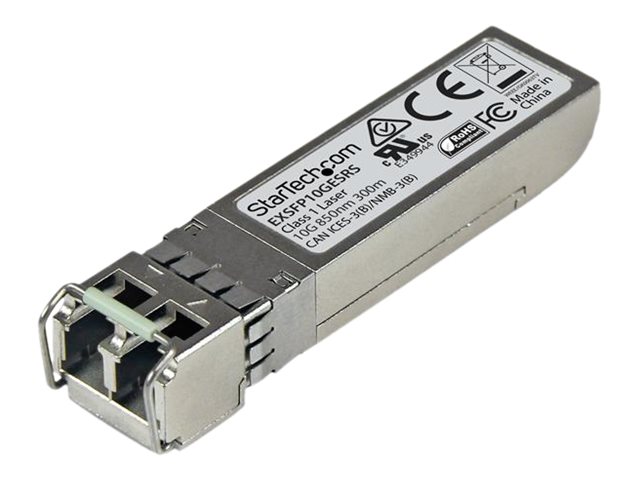 StarTech.com Juniper EX-SFP-10GE-SR Compatible SFP+ Module, 10GBASE-SR, 10GbE Multimode Fiber MMF Optic Transceiver, 10GE Gigabit Ethernet SFP+, LC Connector, 300m, 850nm, DDM, Mini GBIC - Lifetime Warranty (EXSFP10GESRS) - SFP+ transceiver module (equivalent to: Juniper EX-SFP-10GE-SR) - 10GbE - 10GBase-SR - LC multi-mode - up to 300 m - 850 nm