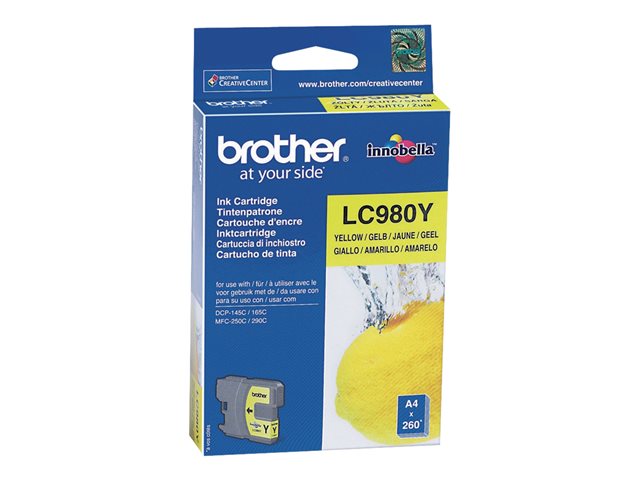 Brother LC980Y - Yellow - original - ink cartridge - for Brother DCP-145, 163, 167, 193, 195, 197, 365, 373, 375, 377, MFC-250, 255, 290, 295, 297
