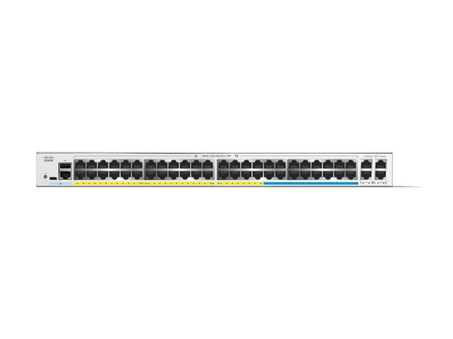 Cisco Catalyst 1300-48MGP-4X - Switch - L3 - Managed - 32 x 10/100/1000 (PoE+) + 16 x 2.5G (PoE+) + 4 x 10 Gigabit SFP+ - rack-mountable - PoE+ (370 W)