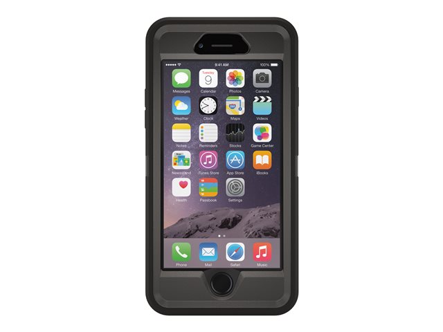 OtterBox Defender Series Apple iPhone 6/6s - Back cover for mobile phone - silicone, polycarbonate - black - for Apple iPhone 6, 6s