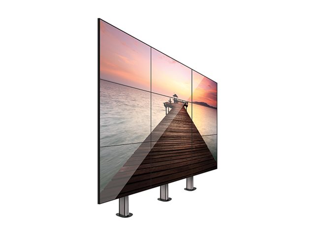 B-TECH System X BT8372 - Stand - bolt-down - for 3x3 video wall - black with silver column - screen size: 46\"-55\" - mounting interface: up to 600 x 400 mm