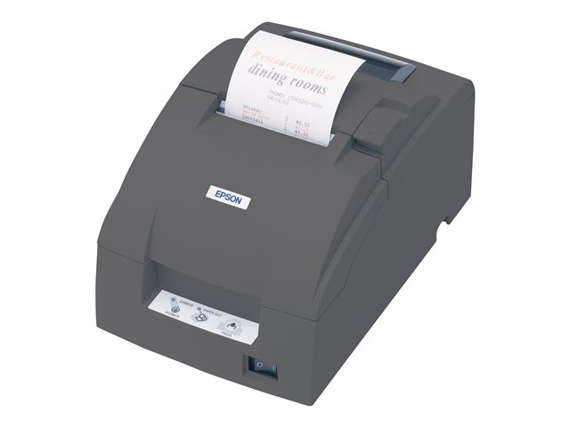 TM-U220B receipt printer black dot-matrix printing/media width 76 mm/speed 6lps/parallel/cutter/ESC/POS/including PSU/no power cable