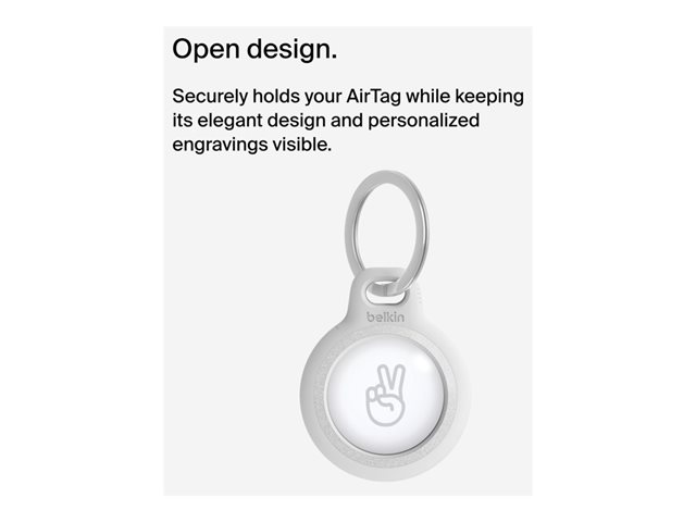 Belkin Secure Holder with Keyring for AirTag - White