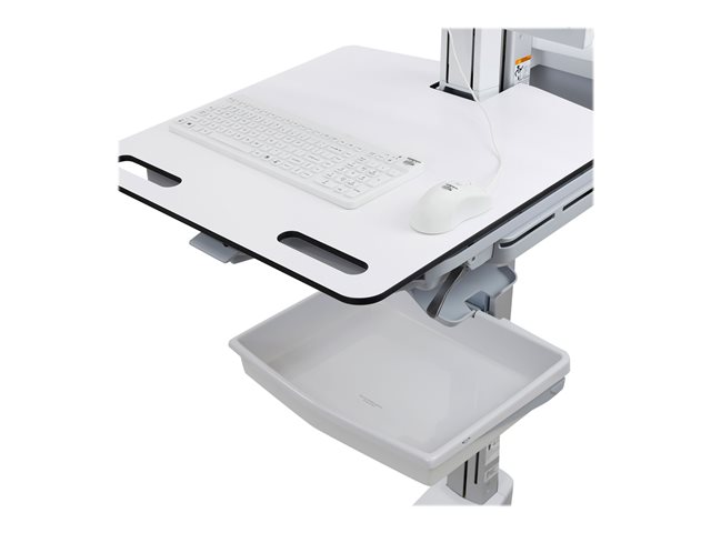 Ergotron StyleView Cart - Sliding Worksurface - Cart - for LCD display / PC equipment - medical - aluminium, zinc-plated steel, high-grade plastic - screen size: up to 24\"