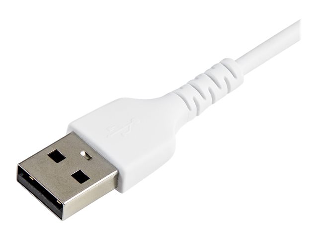 StarTech.com 12 in(30cm) Durable White USB-A to Lightning Cable, Heavy Duty Rugged Aramid Fiber USB Type A to Lightning Charger/Sync Power Cord, Apple MFi Certified iPad/iPhone 12 Pro Max - iPhone 7/8/11/11 Pro - Lightning cable - USB male to Lightning male - 30 cm - white