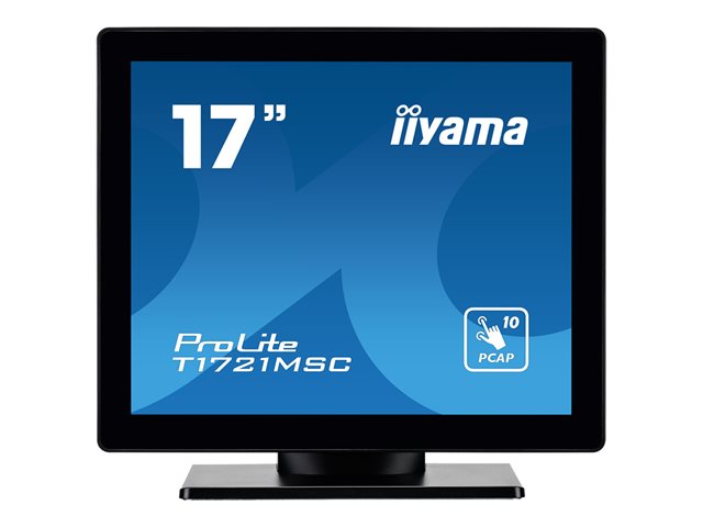 iiyama ProLite T1721MSC-B2 - LED monitor - 17\" - touchscreen - 1280 x 1024 SXGA @ 75 Hz - TN - 250 cd/m² - 1000:1 - 5 ms - HDMI, VGA - speakers - black bezel with matte finish