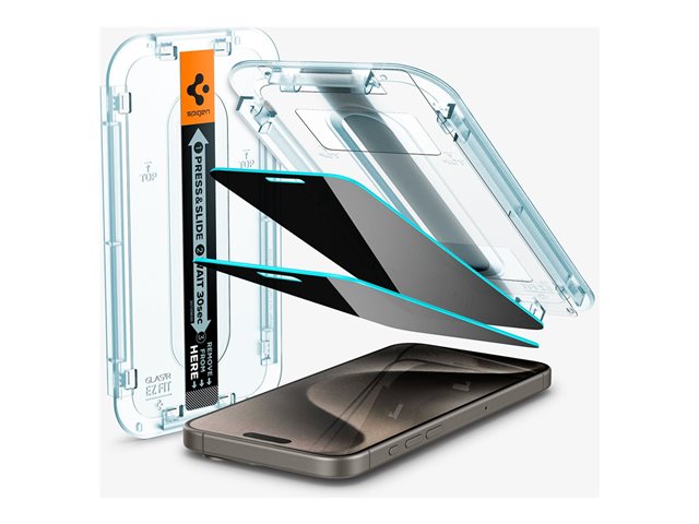 Spigen iPhone 15 Pro Max Glas.tR EZ Fit (Privacy) (2P)