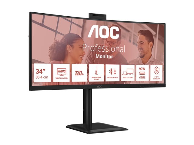 CU34E4CW 34i DOCK VA CURVED UWQHD 1 MS 3440X1440120HZ WID 21/9 USB- C -DP-HDMI LAN RJ45 4XUSB 3.2 BRIGHTNESS 350 CD/M*2 D CONTRASTRATIO 50M:1VIEWING ANGLE