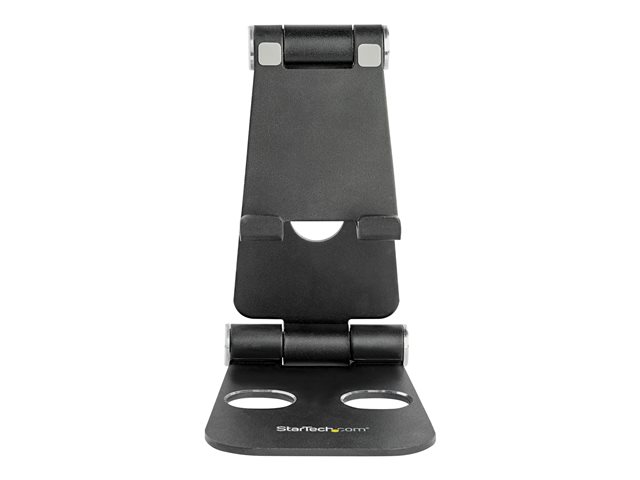 StarTech.com Phone and Tablet Stand, Foldable Universal Mobile Device Holder for Smartphones & Tablets, Adjustable Multi-Angle Viewing Ergonomic Cell Phone Stand for Desk, Portable, Black - Foldable Phone Holder (USPTLSTNDB) - Desktop stand for mobile phone, tablet - up to 13\" - black - for P/N: DK30CHPH