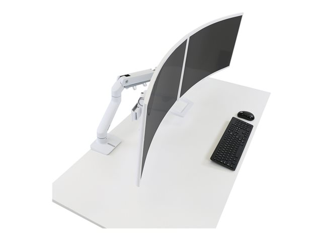 Ergotron HX - Mounting kit (handle, articulating arm, desk clamp mount, grommet mount, 2 pivots, hinge bow, extension) - Constant Force Technology - for 2 LCD displays - white - screen size: up to 32\"