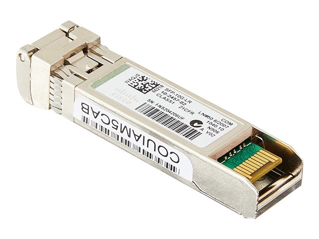 10 Gigabit optical transceiver SFP+). Supports monomode fiber over 1310nm wavelength nominal) with an LC connector. Typical reach of 10Km