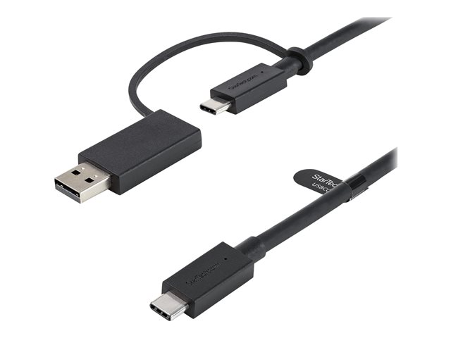 StarTech.com 3ft (1m) USB C Cable w/ USB-A Adapter Dongle, Hybrid 2-in-1 USB C Cable w/ USB-A | USB-C to USB-C (10Gbps/100W PD), USB-A to USB-C (5Gbps), USB-A Host to USB-C DisplayLink Dock - Ideal for Hybrid Dock (USBCCADP) - USB cable - 24 pin USB-C (M) to 24 pin USB-C (M) - 1 m - USB Power Delivery (100W) - for P/N: DKM30CHDPD, DKM30CHDPDUE