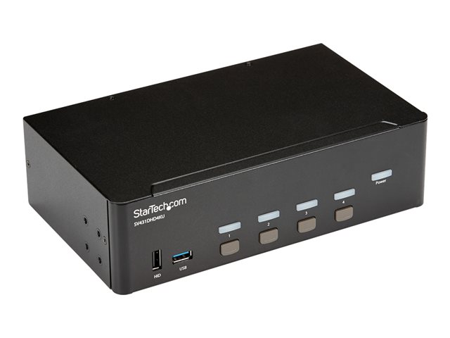 StarTech.com StarTech.com 4-Port Dual Monitor HDMI KVM Switch with Audio & USB 3.0 hub - 4K 30Hz - 4 PC Mac Computer KVM Switch Box for HDMI Display (SV431DHD4KU) - KVM / audio / USB switch - 4 x KVM / audio / USB - rack-mountable