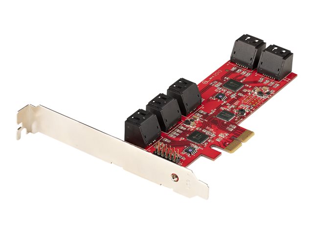 StarTech.com SATA PCIe Card, 10 Port PCIe SATA Expansion card, 6Gbps SATA Card, Low/Full Profile, Stacked SATA Connectors, ASM1062 Non-Raid SATA Controller Card / Adapter - PCI Express to SATA Converter - Storage controller - SATA 6Gb/s - low profile