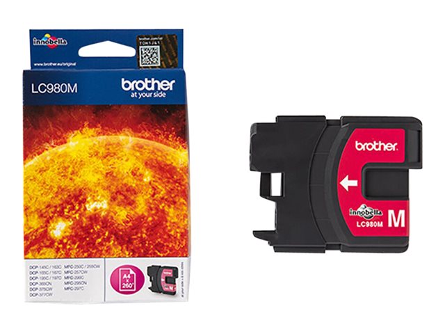 Brother LC980M - Magenta - original - ink cartridge - for Brother DCP-145, 163, 167, 193, 195, 197, 365, 373, 375, 377, MFC-250, 255, 290, 295, 297