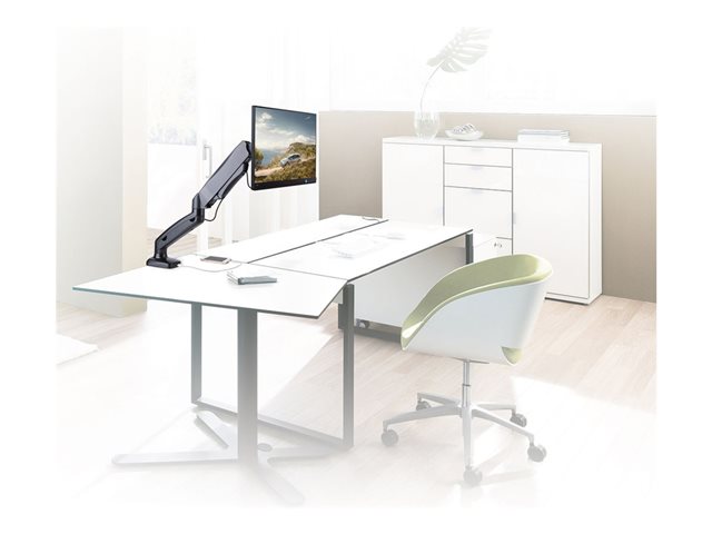 Bevestigingskit (klem, pakkingringklem, stand) - instelbare arm - voor LCD-scherm - plastic, aluminium, staal - zwart - schermgrootte: 13\"-32\" - te monteren op bureau