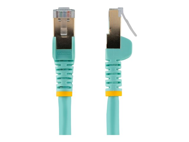 StarTech.com 7m CAT6A Ethernet Cable, 10 Gigabit Shielded Snagless RJ45 100W PoE Patch Cord, CAT 6A 10GbE STP Network Cable w/Strain Relief, Aqua, Fluke Tested/UL Certified Wiring/TIA - Category 6A - 26AWG (6ASPAT7MAQ) - Patch cable - RJ-45 (M) to RJ-45 (M) - 7 m - STP - CAT 6a - molded, snagless - aqua