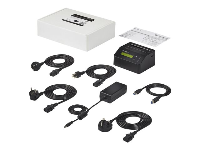 StarTech.com USB 3.0 Hard Drive Eraser Dock for 2.5\" & 3.5\" SATA/ IDE SSD HDD + mSATA & M.2 - Standalone Secure Erase Wiper & Sanitizer (SDOCK1EU3P) - Hard drive eraser - black - for P/N: SVA12M5NA