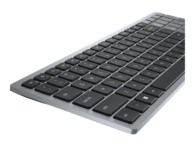 Dell KB740 - Keyboard - compact, multi device - wireless - 2.4 GHz, Bluetooth 5.0 - QWERTY - UK - titan grey - with 3 years Next Business Day Advanced Exchange Service