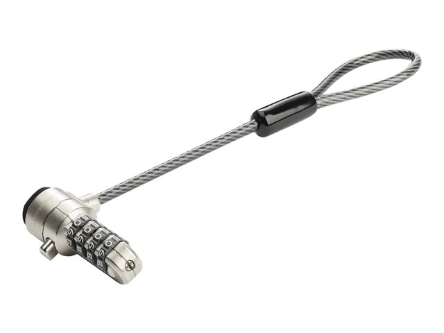 StarTech.com Universal Laptop Cable Lock Expansion Loop, 6? (15cm) Anti Theft 4-Digit Combination K-Slot Lock, Computer Security Cable to Create Twin/Multi-Head Lock for Multiple Devices - Security Cable Loop (BRNCHLOCK) - Security cable lock - black & silver - 15 cm