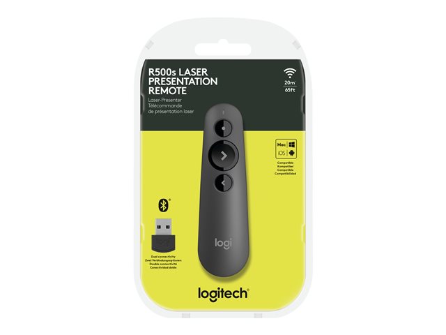 Logitech R500s - Presentation remote control - 3 buttons - graphite