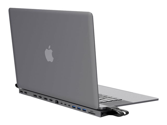 HyperDrive - Docking station - USB-C x 2 - 3 x HDMI, 3 x DP - 1GbE
