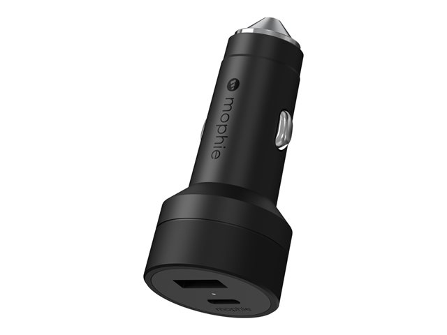 mophie Car Charger 42W dual USBC+USBA Bl