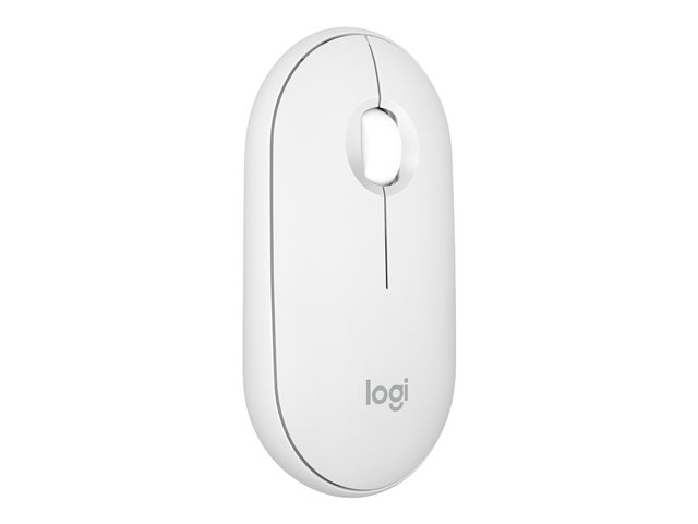 Logitech Pebble Mouse 2 M350s - Mouse - optical - 3 buttons - wireless - Bluetooth 5.2 LE - tonal white