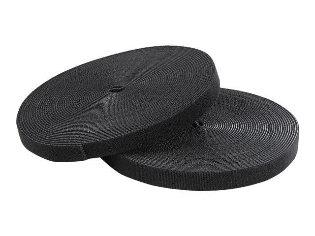 StarTech.com 25ft. Hook and Loop Roll - Cut-to-Size Reusable Cable Ties - Bulk Industrial Wire Fastener Tape - Adjustable Fabric Wraps - Black (HKLP25) - Cable tie roll - 7.62 m - for P/N: CABSHF2POST2, HKLP25BL, HKLP25GN, HKLP25RD, HKLP25YW, RK4OD