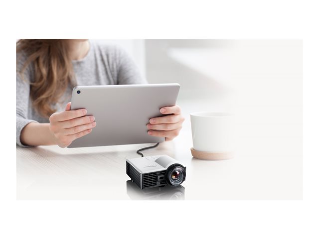 Optoma ML1050STi - DLP projector - LED - 3D - 1000 lumens - WXGA (1280 x 800) - 16:10 - 720p - short-throw fixed lens - white, grey