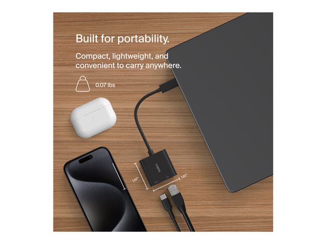 Belkin - Network adapter - USB-C - Gigabit Ethernet x 1 + USB-C (power only) x 1