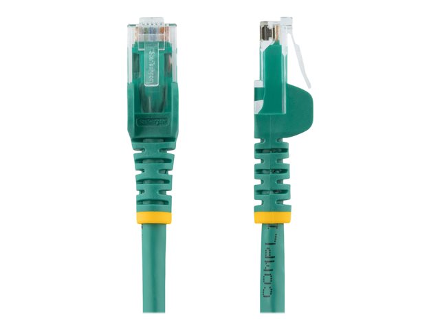 StarTech.com 15m CAT6 Ethernet Cable, 10 Gigabit Snagless RJ45 650MHz 100W PoE Patch Cord, CAT 6 10GbE UTP Network Cable w/Strain Relief, Green, Fluke Tested/Wiring is UL Certified/TIA - Category 6 - 24AWG (N6PATC15MGN) - Patch cable - RJ-45 (M) to RJ-45 (M) - 15 m - UTP - CAT 6 - molded, snagless - green