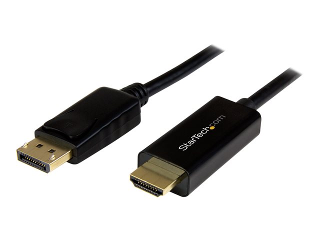StarTech.com 3 ft (1 m) DisplayPort to HDMI Adapter Cable - 4K DisplayPort to HDMI Converter Cable - Computer Monitor Cable (DP2HDMM1MB) - Adapter cable - DisplayPort male to HDMI male - 1 m - black - 4K support - for P/N: TB3DK2DPPD, TB3DK2DPPDUE, TB3DK2DPW, TB3DK2DPWUE, TB3DKDPMAW, TB3DKDPMAWUE