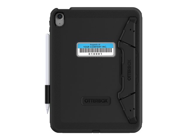 OtterBox Defender Series - Back cover for tablet - rugged - with kickstand and screen protection - black - for Apple 10.9-inch iPad (10th generation)