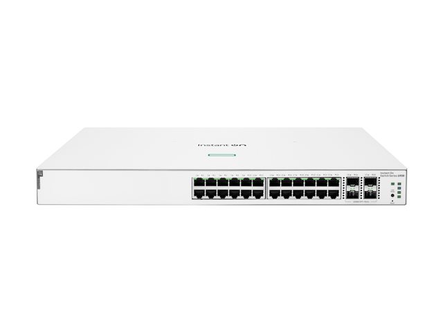 HPE Networking Instant On 1930 24G Class4 PoE 4SFP/SFP+ 195W Switch - Switch - L3 - Managed - 24 x 10/100/1000 (PoE) + 4 x 1 Gigabit / 10 Gigabit SFP+ - rack-mountable - PoE (195 W)