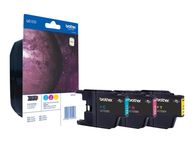 Brother LC1220 Rainbow Blisterfarbtintenset - Yellow, cyan, magenta - original - blister with security - ink cartridge - for Brother DCP-J525, DCP-J725, DCP-J925, MFC-J430, MFC-J625, MFC-J825, MyMio MFC-J825