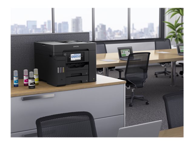 Epson EcoTank ET-5800 - Multifunction printer - colour - ink-jet - A4 (210 x 297 mm) (original) - A4 (media) - up to 25 ppm (printing) - 550 sheets - 33.6 Kbps - USB 2.0, LAN, Wi-Fi(ac) - black