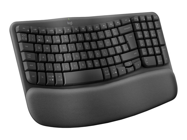 Logitech Ergo Series Wave Keys for Business - Keyboard - wireless - 2.4 GHz, Bluetooth 5.1 LE - QWERTZ - Swiss - graphite