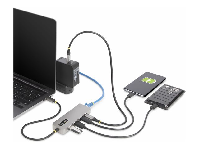 StarTech.com 3-Port USB-C Hub with 2.5 Gigabit Ethernet and 100W Power Delivery Passthrough Laptop Charging, USB-C to 2x USB-A/1x USB-C, USB 3.2 10Gbps Type-C Adapter Hub - Windows/macOS/Linux/Chromebook (10G2A1C25EPD-USB-HUB) - Hub - compact - 1 x U