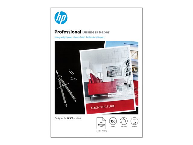 HP Professional Glossy Paper - Glossy - A4 (210 x 297 mm) - 200 g/m² - 150 sheet(s) photo paper - for Laser MFP 13X, LaserJet Managed Flow MFP E87660, Neverstop 1001, Neverstop Laser MFP 12XX