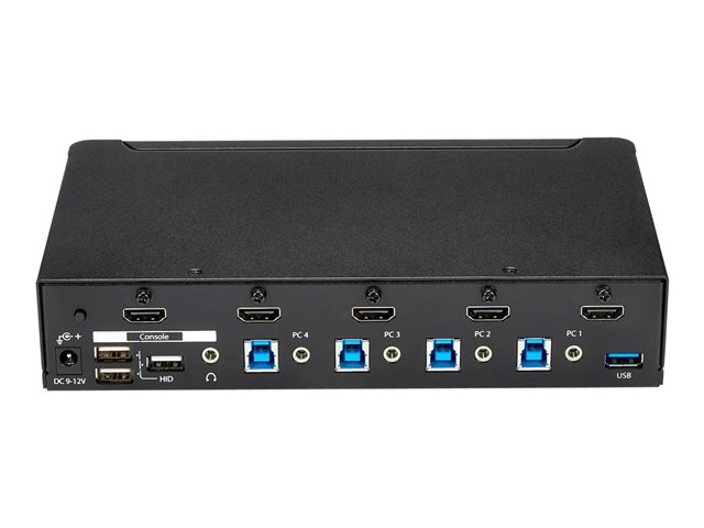 StarTech.com 4 Port HDMI KVM - HDMI KVM Switch - 1080p - USB 3.0 & Audio Support - KVM Video Switch (SV431HDU3A2) - KVM / USB switch - 4 x KVM / audio / USB + 3 x SuperSpeed USB - 1 local user - rack-mountable - AC 120/230 V / DC 9 - 12 V - for P/N: SV431RACK