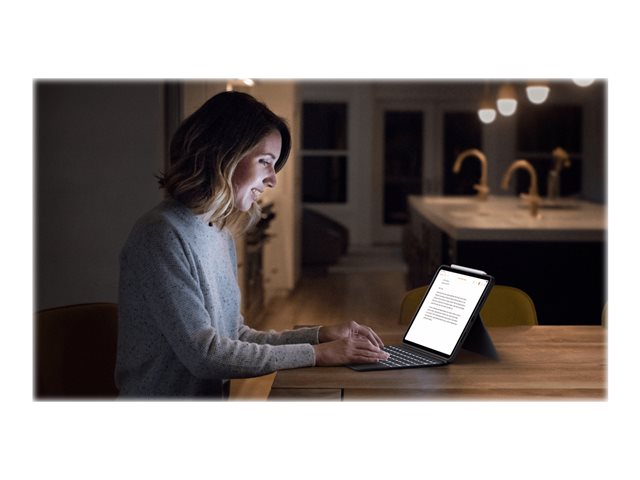 Logitech Combo Touch - Keyboard and folio case - with trackpad - backlit - Apple Smart connector - AZERTY - French - oxford grey - for Apple 12.9-inch iPad Pro (5th generation)
